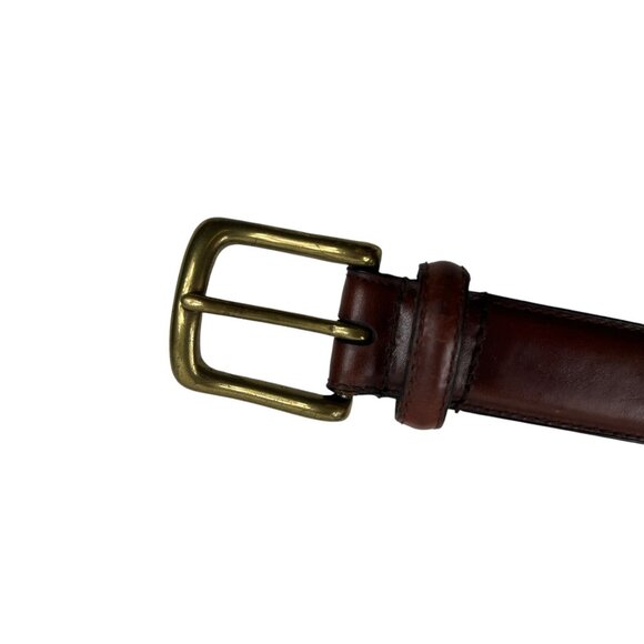 Leather Woven Belt Men's Brown 36" / 90 Oil Tan Cowhide Solid Brass Buckle - Picture 4 of 16